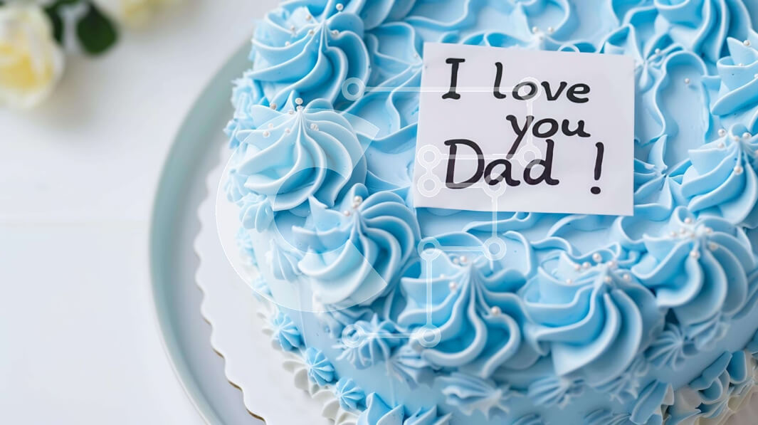 Intra Συλλεκτικό Ξύλινο Παζλ Plywood  4mm - Μπλε τούρτα γενεθλίων με μήνυμα "Σ 'αγαπώ μπαμπά". Σε Ξύλινο Κουτί - Διαστάσεις: 10x10 cm – 25 κομμάτια