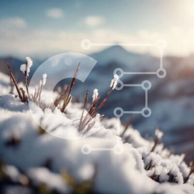 Intra Συλλεκτικό Ξύλινο Παζλ Plywood  4mm - Χιονισμένη βουνοπλαγιά με φως του ήλιου Σε Ξύλινο Κουτί - Διαστάσεις: 10x10 cm – 25 κομμάτια - Image 1