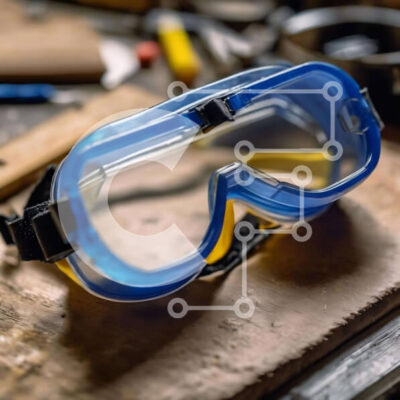 Intra Συλλεκτικό Ξύλινο Παζλ Plywood 4mm - Γυαλιά και εργαλεία ασφαλείας σε ξύλινο πάγκο εργασίας Σε Ξύλινο Κουτί - Διαστάσεις Puzzle: 10x10 cm – 25 κομμάτια - Image 1