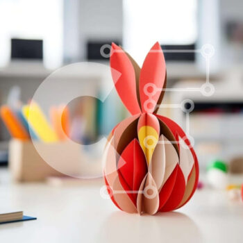 Intra Συλλεκτικό Ξύλινο Παζλ Plywood  4mm - Χάρτινο γλυπτό λαγουδάκι για πασχαλινή διακόσμηση Σε Ξύλινο Κουτί - Διαστάσεις Puzzle: 10x10 cm – 25 κομμάτια - Image 1