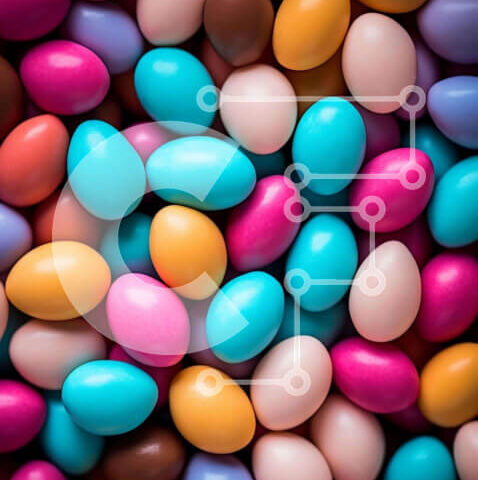 Intra Συλλεκτικό Ξύλινο Παζλ Plywood  4mm - Πολύχρωμα Πασχαλινά αυγά σε μπλε, ροζ και κίτρινο Σε Ξύλινο Κουτί - Διαστάσεις: 10x10 cm – 25 κομμάτια - Image 1