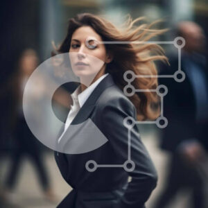 Intra Συλλεκτικό Ξύλινο Παζλ Plywood  4mm - Επιχειρηματίας που περπατά με θολό φόντο Σε Ξύλινο Κουτί - Διαστάσεις Puzzle: 10x10 cm – 25 κομμάτια