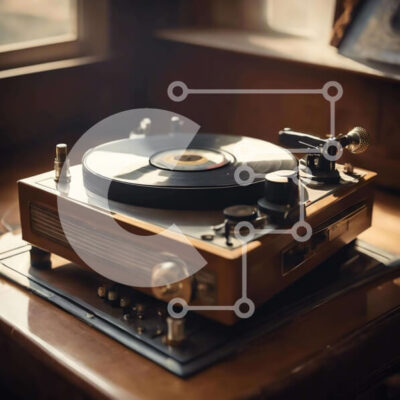 Intra Συλλεκτικό Ξύλινο Παζλ Plywood  4mm - Vintage πικάπ σε ξύλινο τραπέζι Σε Ξύλινο Κουτί - Διαστάσεις Puzzle: 10x10 cm – 25 κομμάτια - Image 1