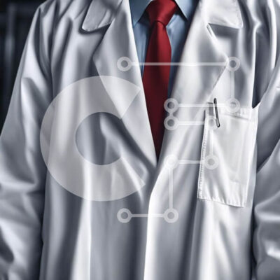 Intra Συλλεκτικό Ξύλινο Παζλ Plywood  4mm - Επαγγελματίας με λευκό παλτό εργαστηρίου και κόκκινη γραβάτα Σε Ξύλινο Κουτί - Διαστάσεις Puzzle: 10x10 cm – 25 κομμάτια - Image 1