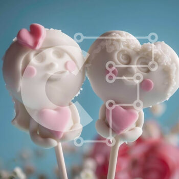 Intra Συλλεκτικό Ξύλινο Παζλ Plywood  4mm - Ρομαντικά Cake Pops για τον αρραβώνα ή τη γαμήλια γιορτή Σε Ξύλινο Κουτί - Διαστάσεις Puzzle: 10x10 cm – 25 κομμάτια - Image 1