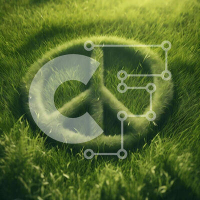 Intra Συλλεκτικό Ξύλινο Παζλ Plywood  4mm - Σύμβολο σημαδιών ειρήνης στο πεδίο χλόης Σε Ξύλινο Κουτί - Διαστάσεις: 10x10 cm – 25 κομμάτια - Image 1