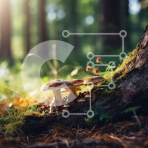 Intra Συλλεκτικό Ξύλινο Παζλ Plywood  4mm - Όμορφη εικόνα των μανιταριών που αναπτύσσονται στο δάσος Σε Ξύλινο Κουτί - Διαστάσεις: 10x10 cm – 25 κομμάτια