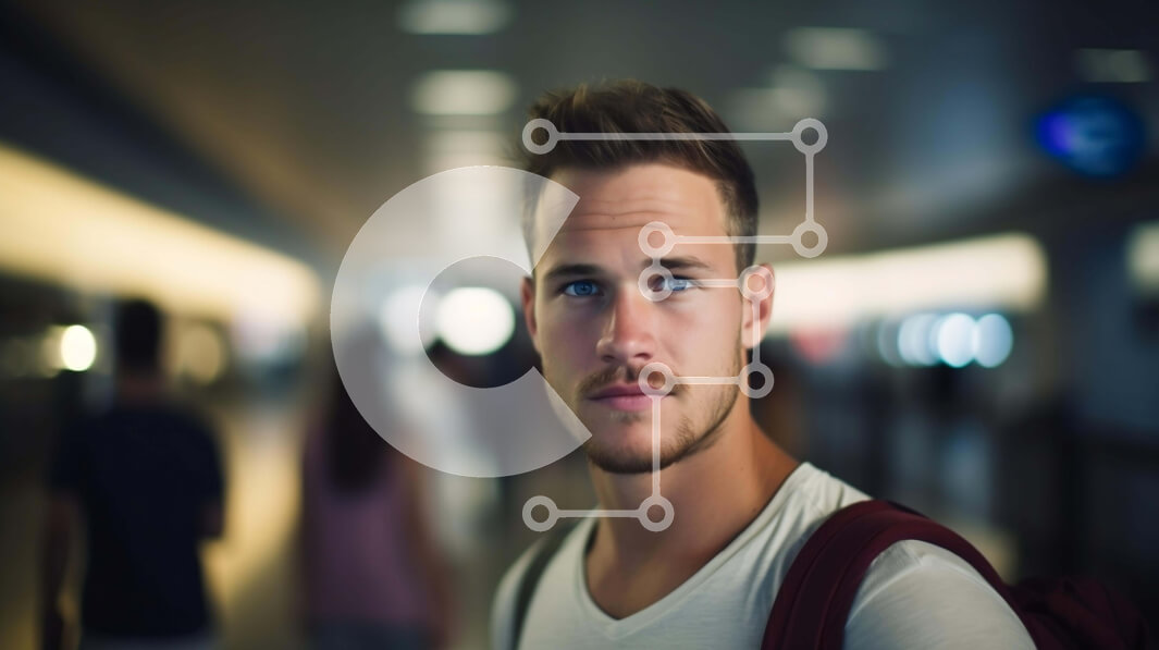 Intra Συλλεκτικό Ξύλινο Παζλ Plywood  4mm - Άτομο που περιμένει στο διάδρομο του αεροδρομίου με το σακίδιο Σε Ξύλινο Κουτί - Διαστάσεις Puzzle: 10x10 cm – 25 κομμάτια