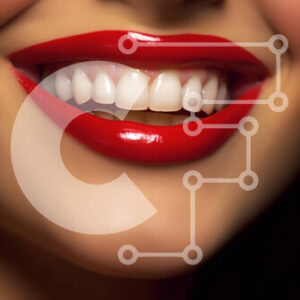 Intra Συλλεκτικό Ξύλινο Παζλ Plywood  4mm - Όμορφο κοντινό πορτρέτο μιας γυναίκας με κόκκινο κραγιόν και ένα υπέροχο χαμόγελο Σε Ξύλινο Κουτί - Διαστάσεις Puzzle: 10x10 cm – 25 κομμάτια