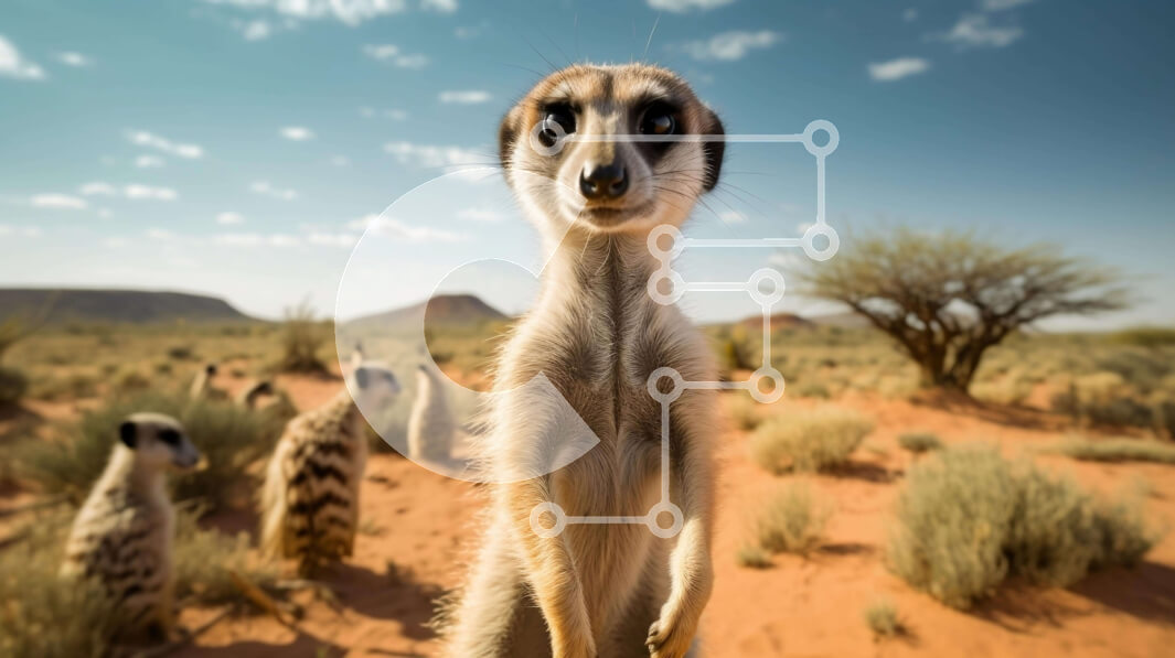 Intra Συλλεκτικό Ξύλινο Παζλ Plywood  4mm - Ομάδα Meerkats στην έρημο Σε Ξύλινο Κουτί - Διαστάσεις: 10x10 cm – 25 κομμάτια