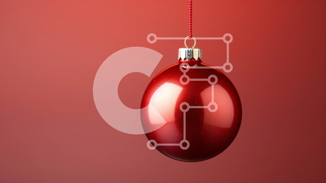 Intra Συλλεκτικό Ξύλινο Παζλ Plywood  4mm - Κόκκινη μπάλα στολίδι που κρέμεται σε πορτοκαλί κορδόνι για Χριστουγεννιάτικη διακόσμηση Σε Ξύλινο Κουτί - Διαστάσεις: 10x10 cm – 25 κομμάτια