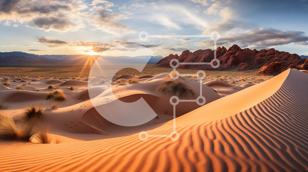 Intra Συλλεκτικό Ξύλινο Παζλ Plywood  4mm - Εκπληκτική εικόνα του τοπίου της ερήμου με αμμόλοφους και βράχους στο ηλιοβασίλεμα Σε Ξύλινο Κουτί - Διαστάσεις: 10x10 cm – 25 κομμάτια