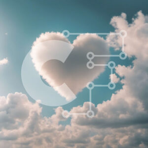 Intra Συλλεκτικό Ξύλινο Παζλ Plywood  4mm - Σύννεφο στον ουρανό σε σχήμα καρδιάς Σε Ξύλινο Κουτί - Διαστάσεις: 10x10 cm – 25 κομμάτια