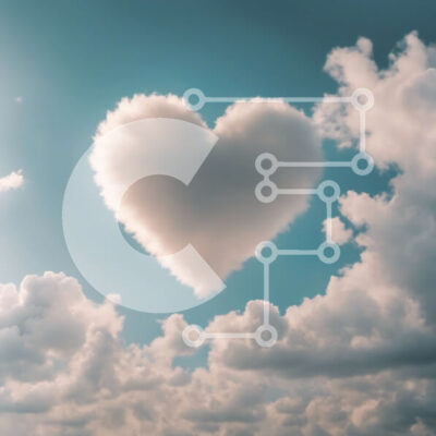 Intra Συλλεκτικό Ξύλινο Παζλ Plywood  4mm - Σύννεφο στον ουρανό σε σχήμα καρδιάς Σε Ξύλινο Κουτί - Διαστάσεις: 10x10 cm – 25 κομμάτια - Image 1