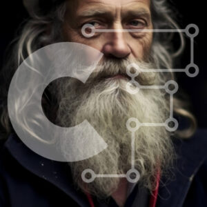 Intra Συλλεκτικό Ξύλινο Παζλ Plywood  4mm - Ηλικιωμένος άνδρας με καπέλο καπετάνιου και μακριά λευκή γενειάδα φωτογραφία Σε Ξύλινο Κουτί - Διαστάσεις Puzzle: 10x10 cm – 25 κομμάτια