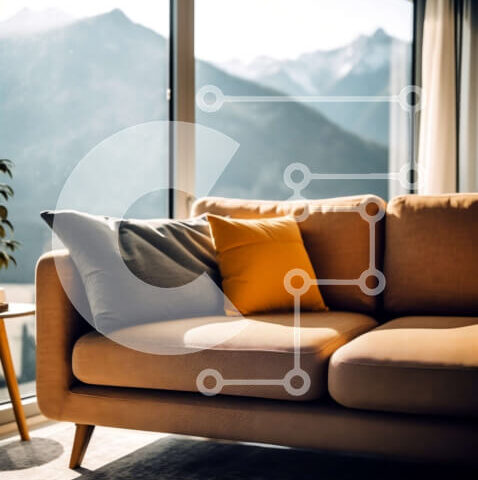 Intra Συλλεκτικό Ξύλινο Παζλ Plywood  4mm - Κομψό σαλόνι με θέα στο βουνό Σε Ξύλινο Κουτί - Διαστάσεις Puzzle: 10x10 cm – 25 κομμάτια - Image 1