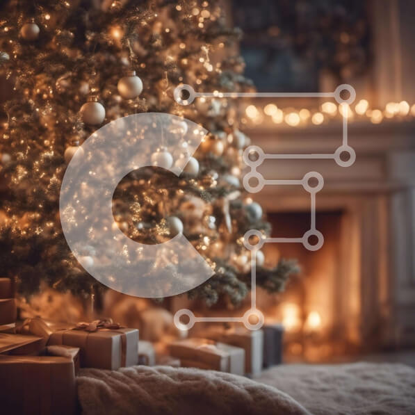 Intra Συλλεκτικό Ξύλινο Παζλ Plywood  4mm - Εορταστικό χριστουγεννιάτικο δέντρο με δώρα και στολίδια Σε Ξύλινο Κουτί - Διαστάσεις: 10x10 cm – 25 κομμάτια