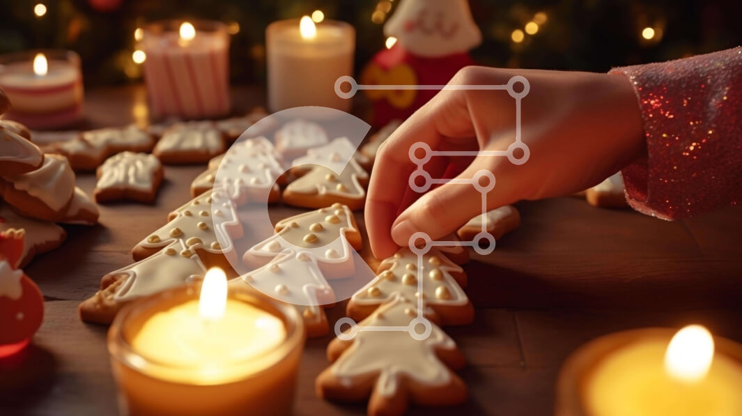 Intra Συλλεκτικό Ξύλινο Παζλ Plywood  4mm - Διακόσμηση μπισκότων με μελόψωμο για τις γιορτές Σε Ξύλινο Κουτί - Διαστάσεις: 10x10 cm – 25 κομμάτια