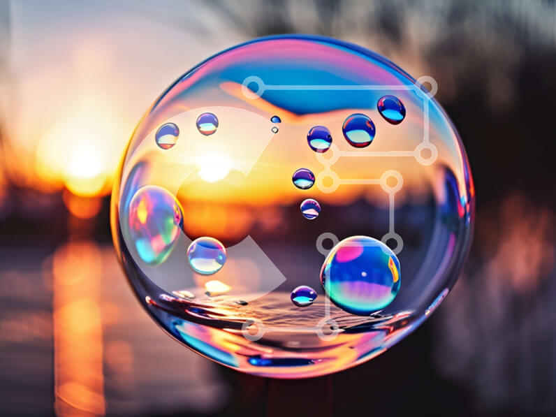 Intra Συλλεκτικό Ξύλινο Παζλ Plywood  4mm - Όμορφη εικόνα μιας σαπουνόφουσκας με το ηλιοβασίλεμα στο φόντο Σε Ξύλινο Κουτί - Διαστάσεις: 10x10 cm – 25 κομμάτια