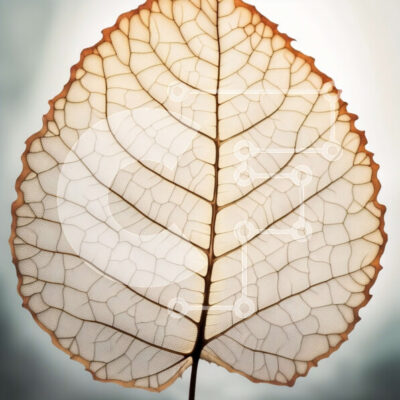 Intra Συλλεκτικό Ξύλινο Παζλ Plywood  4mm - Εκπληκτική κινηματογράφηση σε πρώτο πλάνο αποξηραμένων φύλλων σε κλαδί δέντρου με φως του ήλιου Σε Ξύλινο Κουτί - Διαστάσεις: 10x10 cm – 25 κομμάτια - Image 1