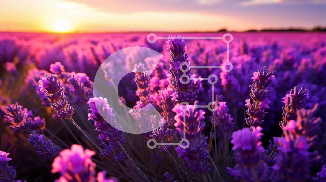 Intra Συλλεκτικό Ξύλινο Παζλ Plywood  4mm - Εκπληκτική εικόνα του χωραφιού λεβάντας στο ηλιοβασίλεμα Σε Ξύλινο Κουτί - Διαστάσεις: 10x10 cm – 25 κομμάτια