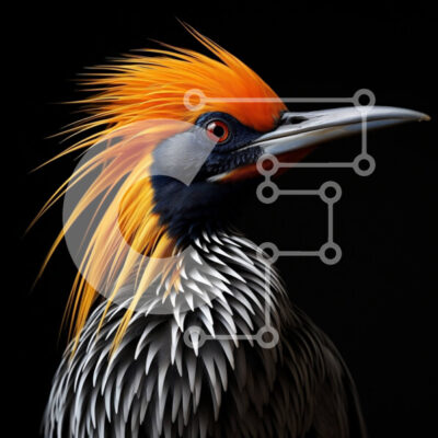 Intra Συλλεκτικό Ξύλινο Παζλ Plywood  4mm - Ζωντανή κινηματογράφηση σε πρώτο πλάνο πουλιού με πορτοκαλί και μαύρα φτερά και κυρτό ράμφος Σε Ξύλινο Κουτί - Διαστάσεις: 10x10 cm – 25 κομμάτια - Image 1