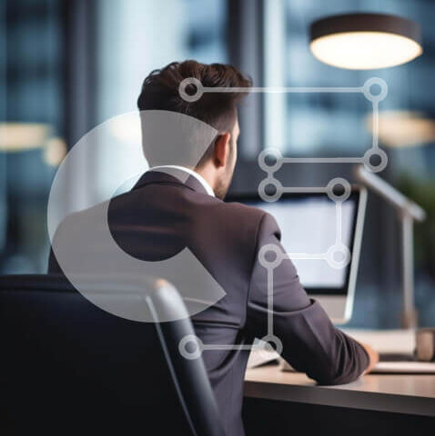 Intra Συλλεκτικό Ξύλινο Παζλ Plywood 4mm - Άτομο που εργάζεται στο γραφείο στο γραφείο Σε Ξύλινο Κουτί - Διαστάσεις Puzzle: 10x10 cm – 25 κομμάτια - Image 1