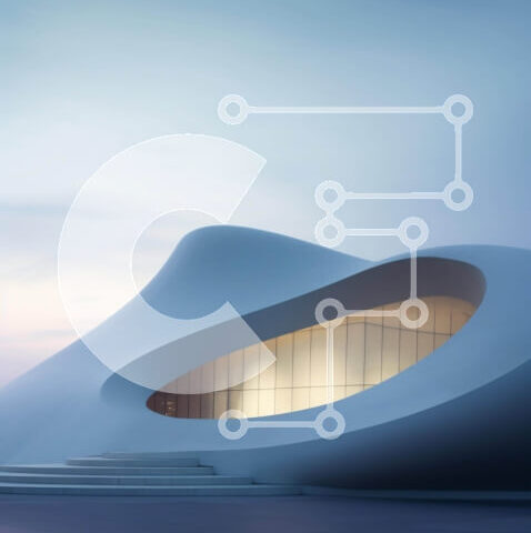 Intra Συλλεκτικό Ξύλινο Παζλ Plywood 4mm - Επίμηκες καμπύλο λευκό γυάλινο κτίριο Σε Ξύλινο Κουτί - Διαστάσεις Puzzle: 10x10 cm – 25 κομμάτια - Image 1