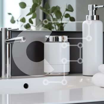 Intra Συλλεκτικό Ξύλινο Παζλ Plywood  4mm - Μοντέρνος νεροχύτης μπάνιου με λευκή πορσελάνινη λεκάνη και βρύση χρωμίου Σε Ξύλινο Κουτί - Διαστάσεις Puzzle: 10x10 cm – 25 κομμάτια - Image 1