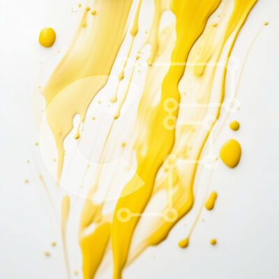 Intra Συλλεκτικό Ξύλινο Παζλ Plywood  4mm - Ζωντανή κινηματογράφηση σε πρώτο πλάνο κίτρινων πιτσιλιών μπογιάς σε λευκή επιφάνεια Σε Ξύλινο Κουτί - Διαστάσεις Puzzle: 10x10 cm – 25 κομμάτια - Image 1