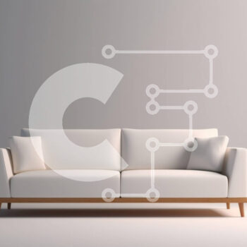 Intra Συλλεκτικό Ξύλινο Παζλ Plywood  4mm - Μινιμαλιστικός λευκός καναπές με ξύλινα πόδια και πλαίσιο Σε Ξύλινο Κουτί - Διαστάσεις Puzzle: 10x10 cm – 25 κομμάτια - Image 1