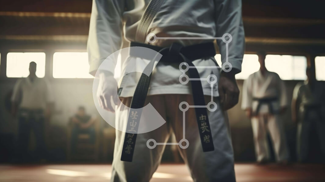 Intra Συλλεκτικό Ξύλινο Παζλ Plywood  4mm - Ομάδα Ανδρών με Στολές Καράτε Σε Ξύλινο Κουτί - Διαστάσεις Puzzle: 10x10 cm – 25 κομμάτια