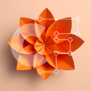 Intra Συλλεκτικό Ξύλινο Παζλ Plywood 4mm - Paper Flower Craft - Orange Paper Flower Σε Ξύλινο Κουτί - Διαστάσεις Puzzle: 10x10 cm – 25 κομμάτια - Image 1