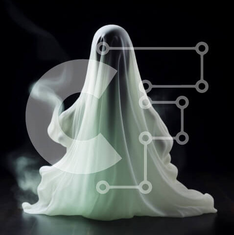 Intra Συλλεκτικό Ξύλινο Παζλ Plywood 4mm - Λευκό φάντασμα με καπνό - Διακόσμηση αποκριών Σε Ξύλινο Κουτί - Διαστάσεις: 10x10 cm – 25 κομμάτια - Image 1