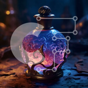 Intra Συλλεκτικό Ξύλινο Παζλ Plywood  4mm - Μυστηριώδης και μαγευτική εικόνα ενός λαμπερού μπουκαλιού αρώματος Σε Ξύλινο Κουτί - Διαστάσεις Puzzle: 10x10 cm – 25 κομμάτια