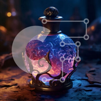 Intra Συλλεκτικό Ξύλινο Παζλ Plywood  4mm - Μυστηριώδης και μαγευτική εικόνα ενός λαμπερού μπουκαλιού αρώματος Σε Ξύλινο Κουτί - Διαστάσεις Puzzle: 10x10 cm – 25 κομμάτια - Image 1