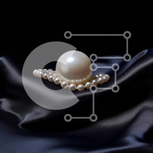 Intra Συλλεκτικό Ξύλινο Παζλ Plywood  4mm - Όμορφη εικόνα ενός λευκού μαργαριταριού σε μαύρο σατέν Σε Ξύλινο Κουτί - Διαστάσεις: 10x10 cm – 25 κομμάτια