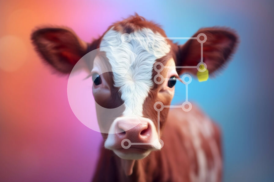 Intra Συλλεκτικό Ξύλινο Παζλ Plywood  4mm - Περίεργη αγελάδα με κίτρινη ετικέτα Σε Ξύλινο Κουτί - Διαστάσεις: 10x10 cm – 25 κομμάτια