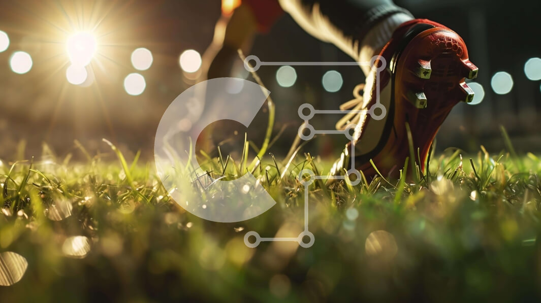 Intra Συλλεκτικό Ξύλινο Παζλ Plywood  4mm - Κοντινό πλάνο ατόμου που κλωτσάει στο γρασίδι για ποδόσφαιρο ή αθλήματα Σε Ξύλινο Κουτί - Διαστάσεις Puzzle: 10x10 cm – 25 κομμάτια