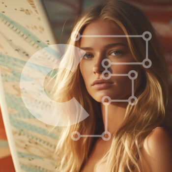 Intra Συλλεκτικό Ξύλινο Παζλ Plywood  4mm - Εκπληκτική εικόνα μιας γυναίκας που απολαμβάνει την παραλία και κάνει σερφ Σε Ξύλινο Κουτί - Διαστάσεις Puzzle: 10x10 cm – 25 κομμάτια - Image 1