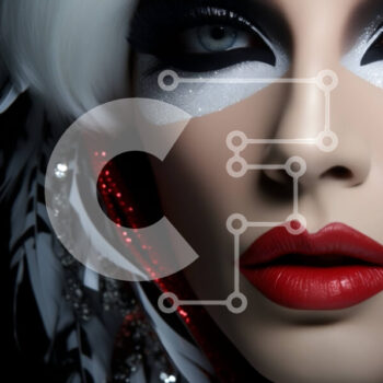 Intra Συλλεκτικό Ξύλινο Παζλ Plywood  4mm - Γυναίκα με κόκκινο και μαύρο κοστούμι με φτερά Σε Ξύλινο Κουτί - Διαστάσεις Puzzle: 10x10 cm – 25 κομμάτια - Image 1