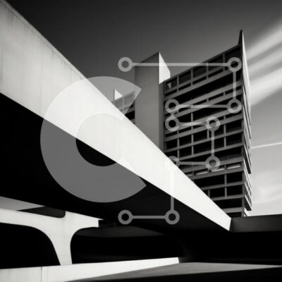 Intra Συλλεκτικό Ξύλινο Παζλ Plywood 4mm - Ασπρόμαυρη αστική αρχιτεκτονική με γέφυρες και υπερβάσεις Σε Ξύλινο Κουτί - Διαστάσεις Puzzle: 10x10 cm – 25 κομμάτια - Image 1