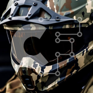 Intra Συλλεκτικό Ξύλινο Παζλ Plywood  4mm - Άνδρας που φορά κράνος παραλλαγής τύπου στρατού και γυαλιά Σε Ξύλινο Κουτί - Διαστάσεις Puzzle: 10x10 cm – 25 κομμάτια