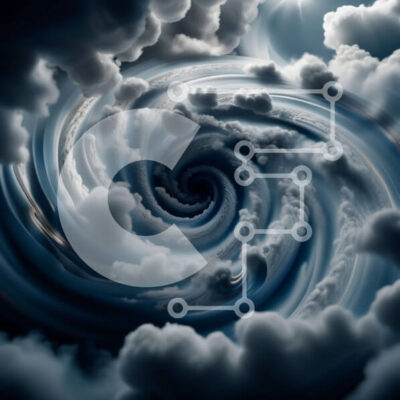 Intra Συλλεκτικό Ξύλινο Παζλ Plywood  4mm - Σουρεαλιστική εικόνα μιας σκοτεινής δίνης στον ουρανό Σε Ξύλινο Κουτί - Διαστάσεις: 10x10 cm – 25 κομμάτια - Image 1