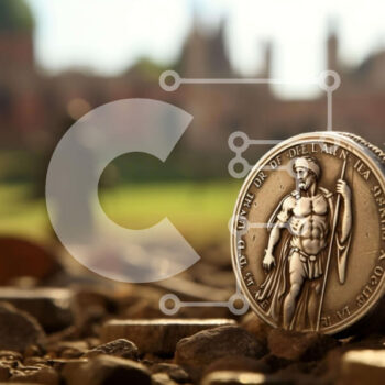 Intra Συλλεκτικό Ξύλινο Παζλ Plywood  4mm - Κέρμα της Αρχαίας Ρωμαϊκής Αυτοκρατορίας σε βράχους και βρωμιά Σε Ξύλινο Κουτί - Διαστάσεις Puzzle: 10x10 cm – 25 κομμάτια - Image 1