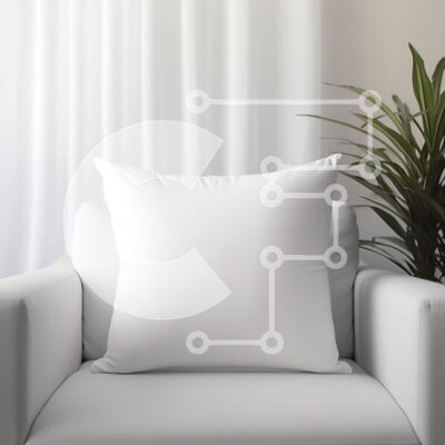 Intra Συλλεκτικό Ξύλινο Παζλ Plywood  4mm - Λευκό μαξιλάρι σε λευκή καρέκλα μπροστά από το παράθυρο με λευκές κουρτίνες Σε Ξύλινο Κουτί - Διαστάσεις Puzzle: 10x10 cm – 25 κομμάτια - Image 1