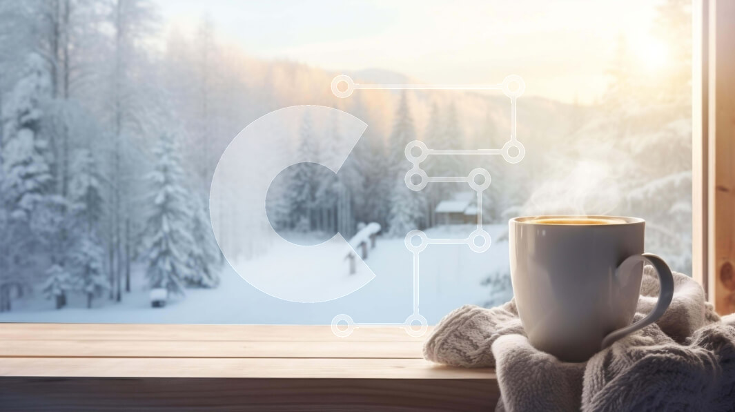 Intra Συλλεκτικό Ξύλινο Παζλ Plywood  4mm - Ζεστός καφές με φόντο τα χιονισμένα βουνά Σε Ξύλινο Κουτί - Διαστάσεις Puzzle: 10x10 cm – 25 κομμάτια