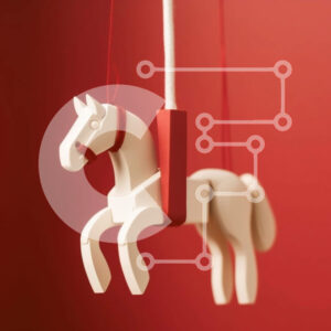 Intra Συλλεκτικό Ξύλινο Παζλ Plywood  4mm - Λευκό Ξύλινο Άλογο Κρεμασμένο από το Ταβάνι Σε Ξύλινο Κουτί - Διαστάσεις Puzzle: 10x10 cm – 25 κομμάτια