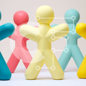 Intra Συλλεκτικό Ξύλινο Παζλ Plywood  4mm - Ομάδα πολύχρωμων πλαστικών ειδωλίων Σε Ξύλινο Κουτί - Διαστάσεις Puzzle: 10x10 cm – 25 κομμάτια