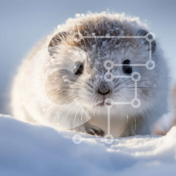 Intra Συλλεκτικό Ξύλινο Παζλ Plywood  4mm - Αξιολάτρευτη εικόνα ενός μικρού ζώου στο χιόνι Σε Ξύλινο Κουτί - Διαστάσεις: 10x10 cm – 25 κομμάτια - Image 1